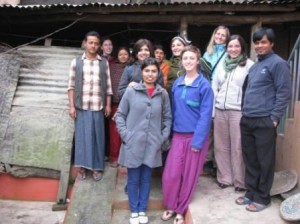 Host family, volunteer & staff at one of the homes in Jitpur