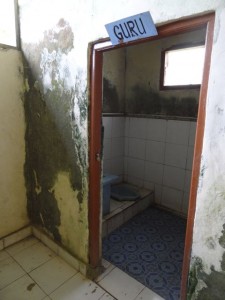 Teachers toilet in Bali village school