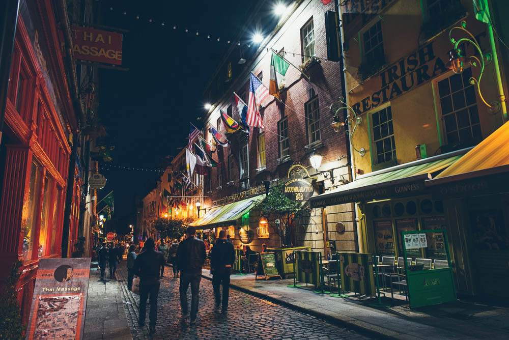 Temple Bar district in Dublin, Ireland