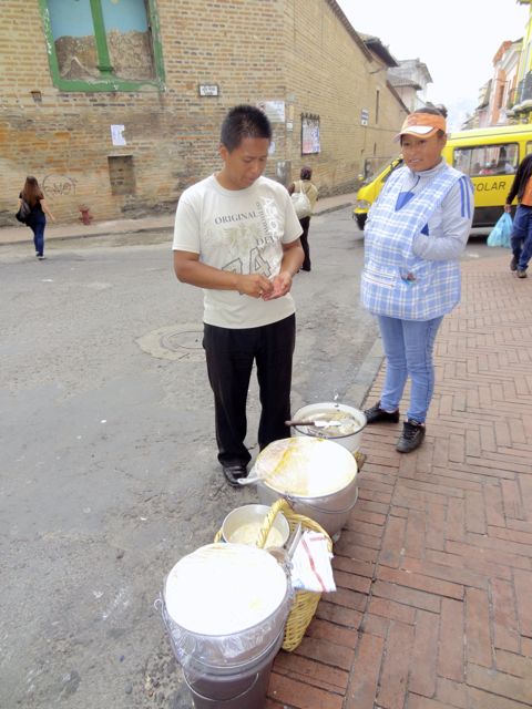 street vendors sell soup in Quito