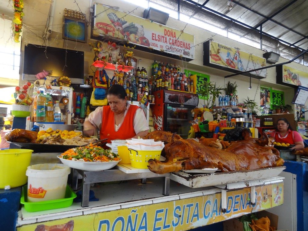 Eating at the market in Cuenca, Ecuador
