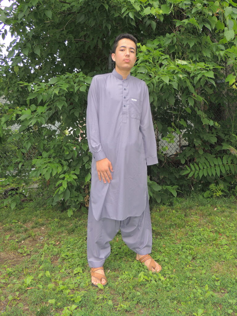 Model Ishaque Ismail in a traditional Afghan