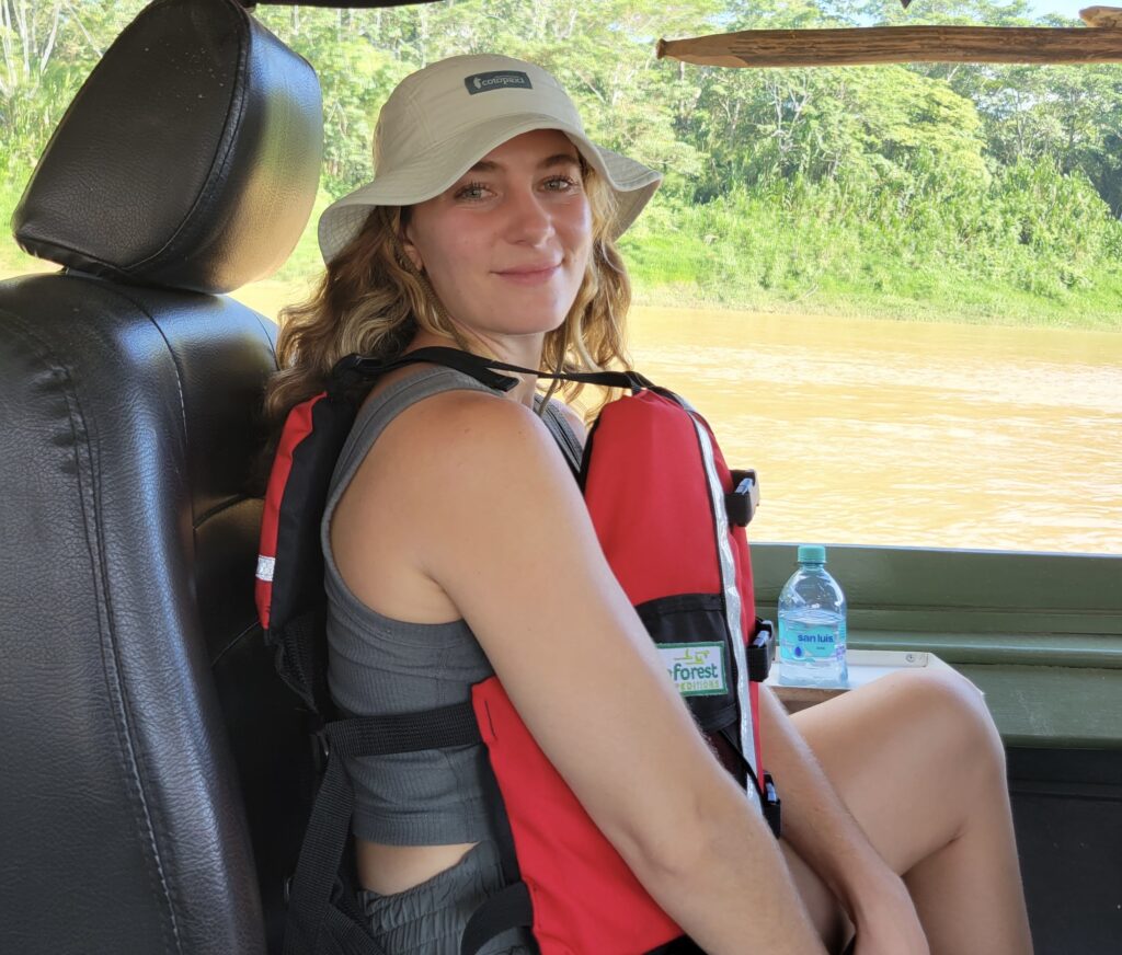 arriving at Tambopata Research Center by boat